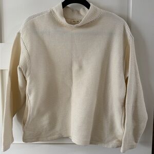 Madewell Cream ribbed Cowl Neck Sweater